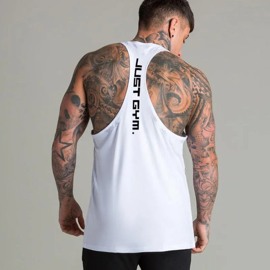 Gym Sports Mens Bodybuilding Muscle T-shirts Fashion Casual Cotton Breathable Striped Weightlifting Summer Basketball Tank Top