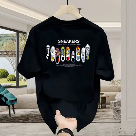 Classic Shoe Collection Design Tee 100% Cotton Mens T Shirt for Summer Casual Outings Suited for Casual Street Style