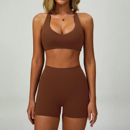 2-3PCS Yoga Suit Women Tracksuit Sports Bra High Waist Leggings Shorts Outfit Gym Set Fitness Push Up Workout Clothes Sportswear