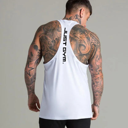 Gym Sports Mens Bodybuilding Muscle T-shirts Fashion Casual Cotton Breathable Striped Weightlifting Summer Basketball Tank Top