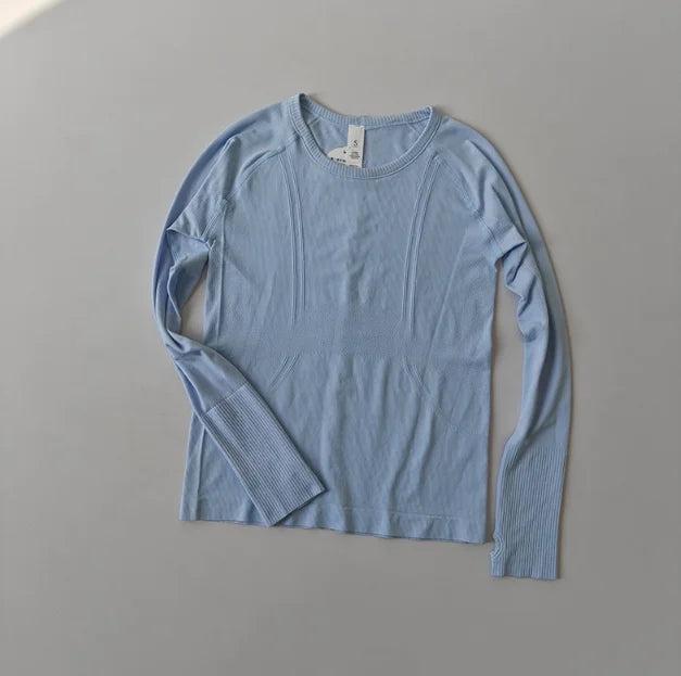 Seamless Yoga Top Women Long Sleeve Workout Shirt for Women Training Gym Clothes Stretchy Turtleneck Sportswear Activewear