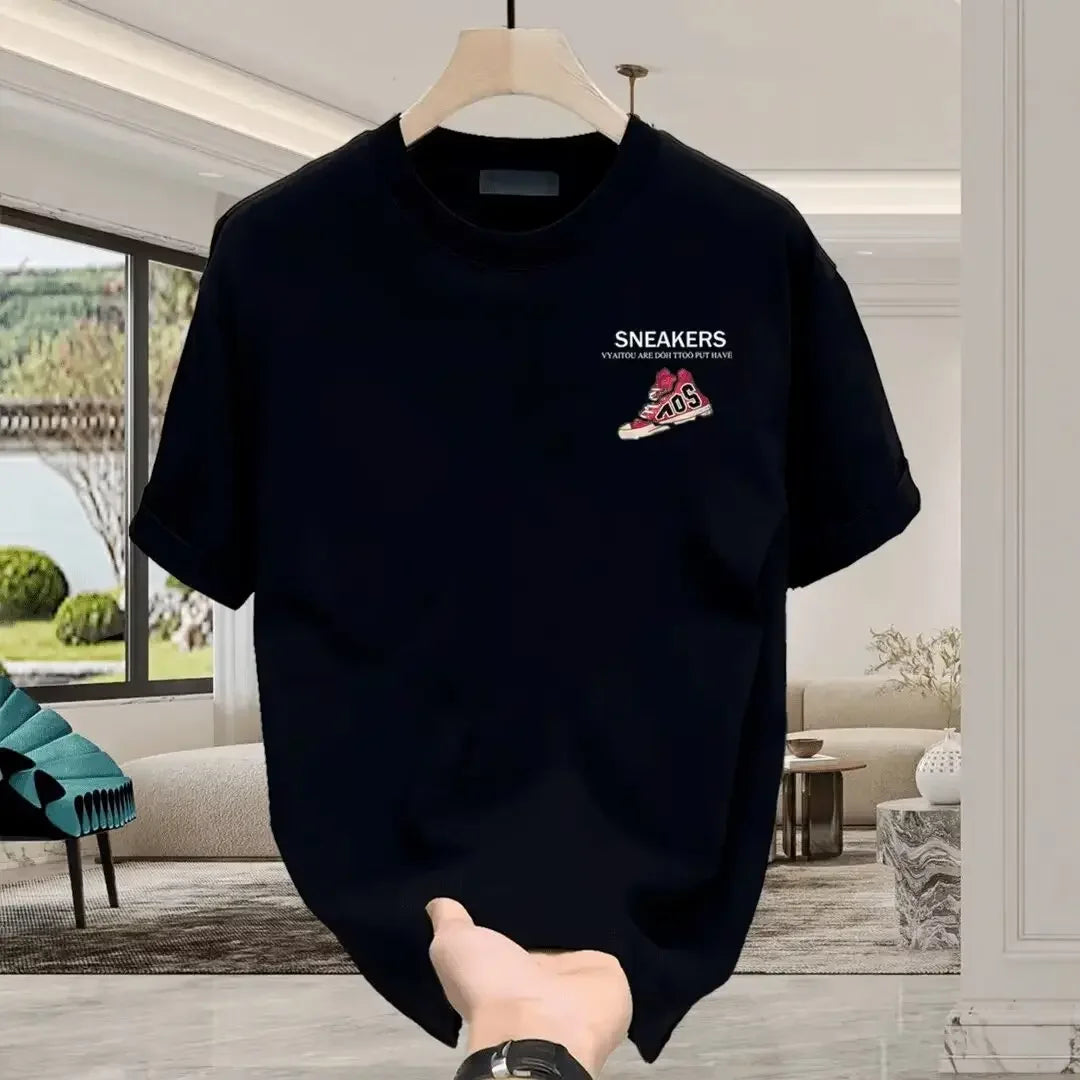 Classic Shoe Collection Design Tee 100% Cotton Mens T Shirt for Summer Casual Outings Suited for Casual Street Style