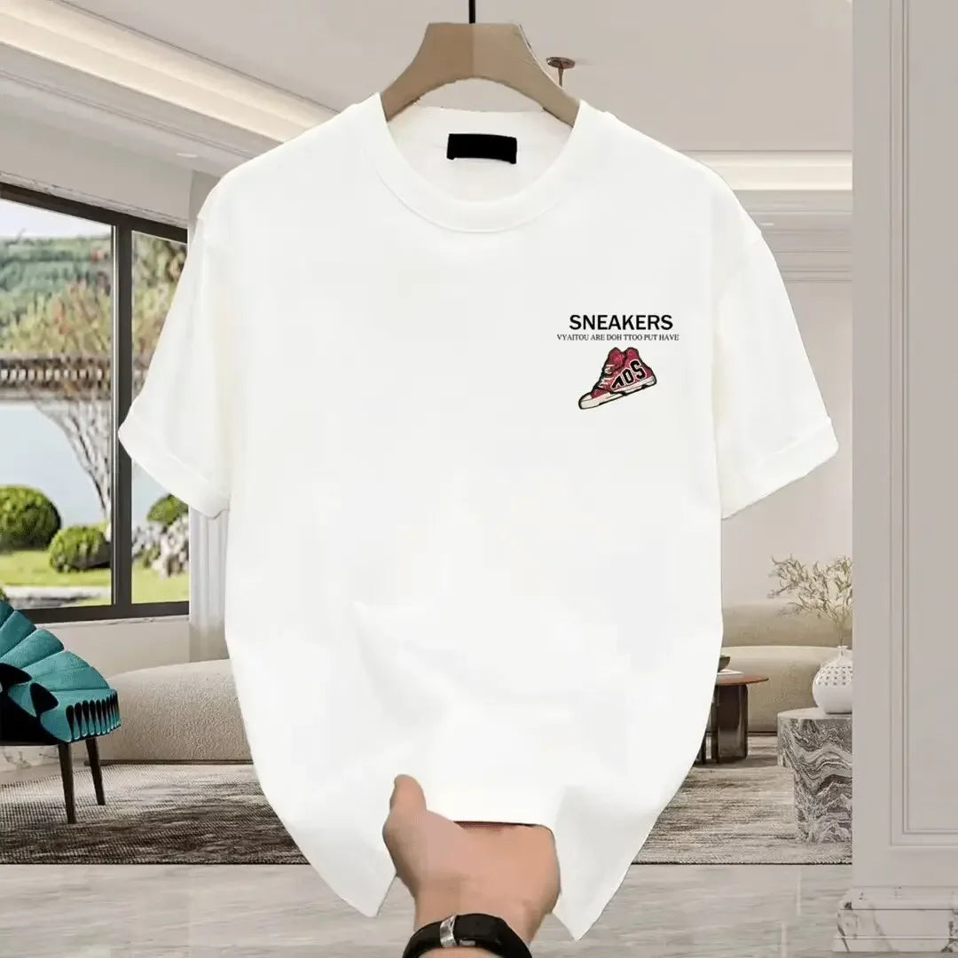 Classic Shoe Collection Design Tee 100% Cotton Mens T Shirt for Summer Casual Outings Suited for Casual Street Style
