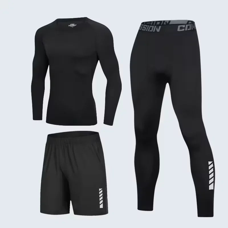 Men's Sportswear Jogging Compression Suit Breathable Gym Fitness Tracksuit Joggers Workout Running Sets - New Gym Clothes