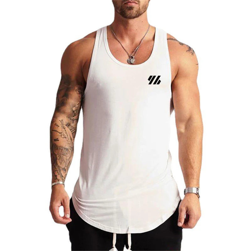 Gym Bodybuilding Casual Tank Tops Summer Cotton Breathbale Sleeveless Clothing Mens Fitness Muscle Shirts Running Sport Clothing