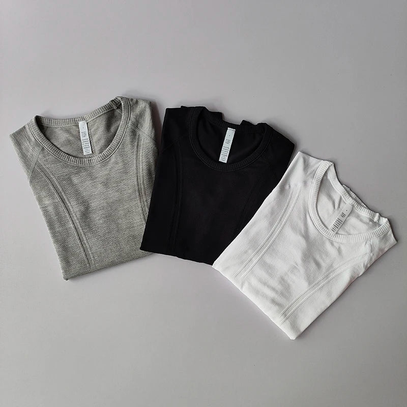 Seamless Yoga Top Women Long Sleeve Workout Shirt for Women Training Gym Clothes Stretchy Turtleneck Sportswear Activewear