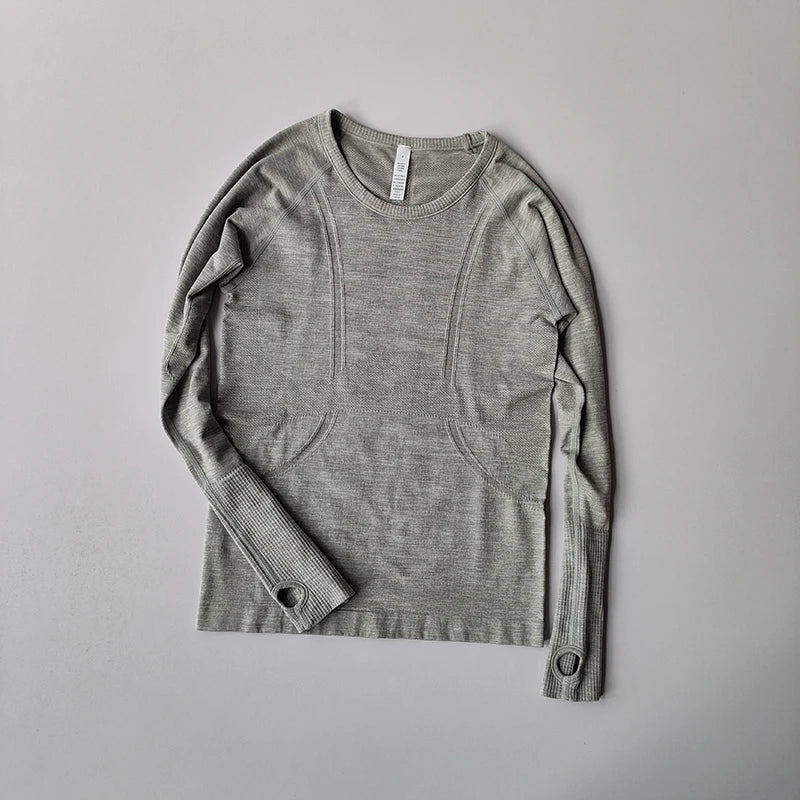 Seamless Yoga Top Women Long Sleeve Workout Shirt for Women Training Gym Clothes Stretchy Turtleneck Sportswear Activewear