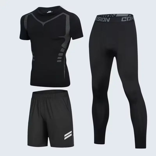 Men's Sportswear Jogging Compression Suit Breathable Gym Fitness Tracksuit Joggers Workout Running Sets - New Gym Clothes
