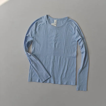 Seamless Yoga Top Women Long Sleeve Workout Shirt for Women Training Gym Clothes Stretchy Turtleneck Sportswear Activewear
